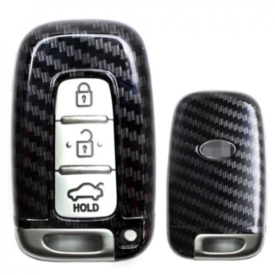 Black Carbon Fiber Pattern Smart Key Holder For Hyundai Veloster Kia Optima K5….