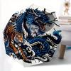 1pc Blue Dragon vs Tiger Cartoon Umbrella,Compact Umbrella, Suitable for Camping, Ideal Easter Birthday Gift for Family and Friends.N009