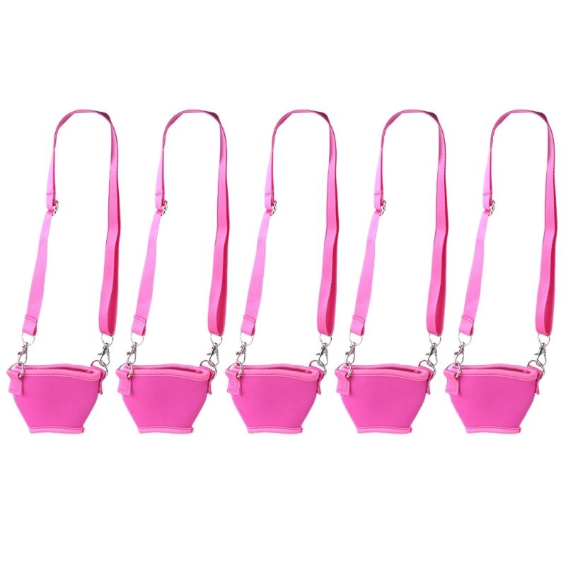 5Pcs Wine Glass Neck Holder Neoprene Sleeve Adjustable Wine Glass Lanyards Drink Holder with Neck Strap Easy To Use