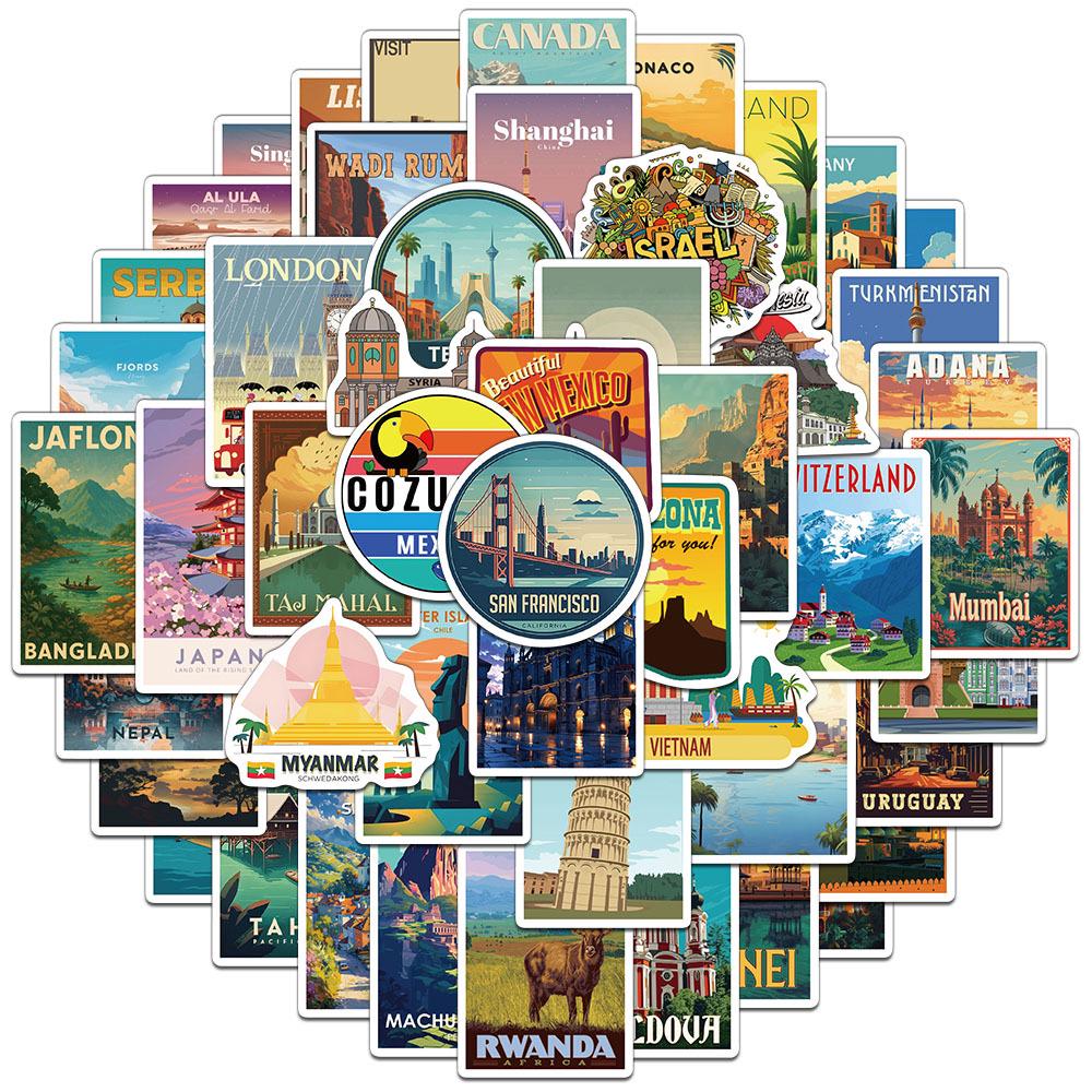 

National Park Stickers Set: 50/100 Creative Decals for Journals, Water Bottles, DIY, Phone Cases, and More