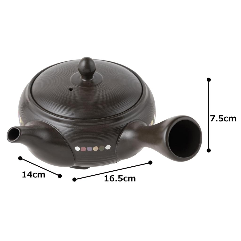 Dot with Mesh for Roasted Green and Brown Rice Made In Product Tk015 Tokoname-yaki Teapot, Takeharu, Medium-sized Pattern, 270ml, Closure,