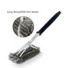 Griglia per barbecue Spazzola per barbecue in acciaio inossidabile Setole metalliche Spazzole per pulizia antiaderenti con manico Rimuovi macchie Accessori per barbecue