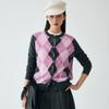 PALUOPO Women's Cashmere Argyle Jacquard Cardigan