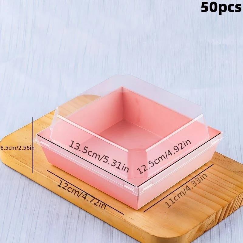 100pcs baking transparent sandwich packaging box Dessert cake Snow Mei Niang thousand layer packing baking cake box