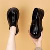 Fashion Loafers Women's Platform Small Men 2025 Spring New Retro Muffin Commuting One Foot Small Leather Shoes