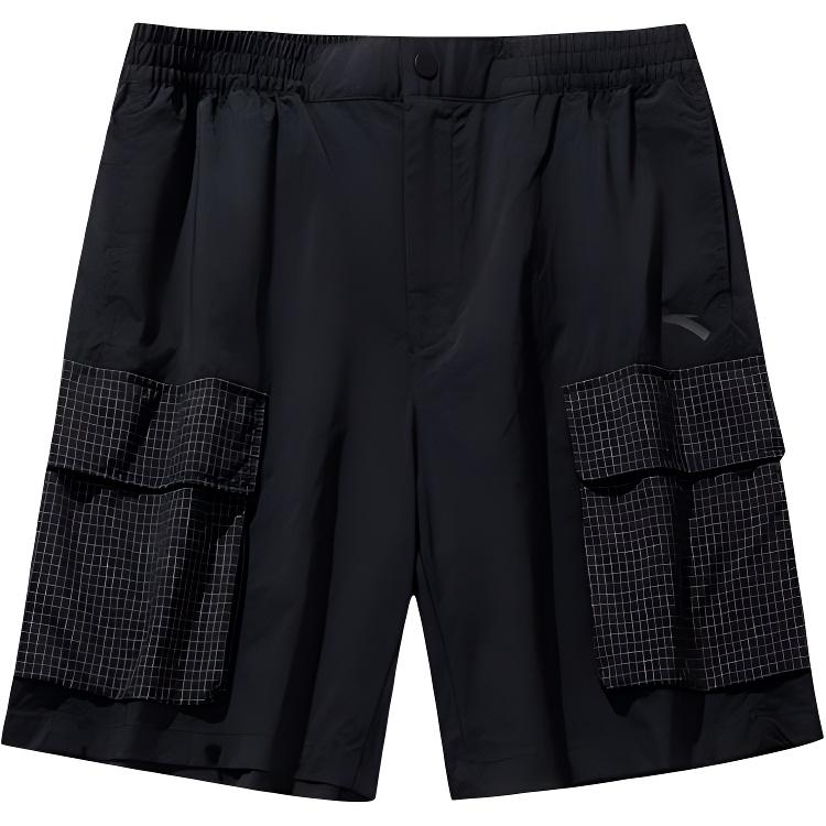 Anta Outdoor Series Casual Simple Spliced Lace-Up Loose Sports Shorts Men shorts Basic-Black 152526505-2