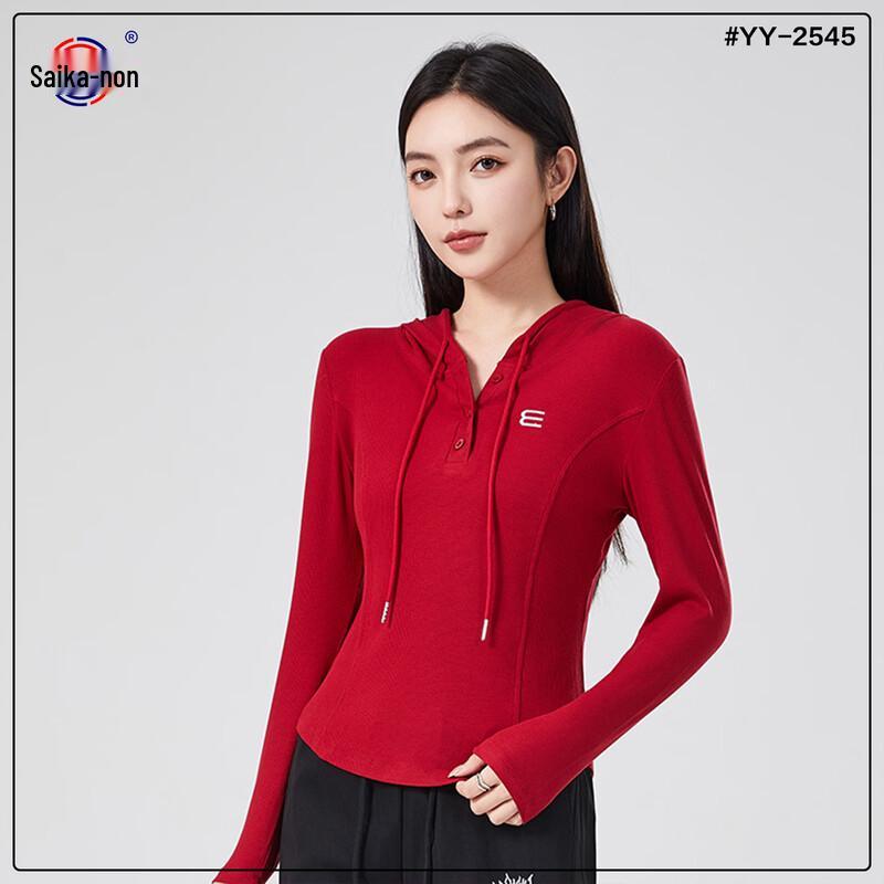 Women s Slim-Fit Hooded Sports T-Shirt 4XL