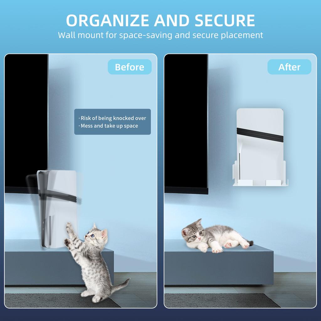 JYS JYS-P5226 Bracket for Sony PS5 Pro/PS5 Slim/PS5 Console Holder Wall Mount Storage Rack