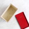 Yangchen Red Loaf Pan, 450g Rectangular Corrugated Bread Mold for Oven
