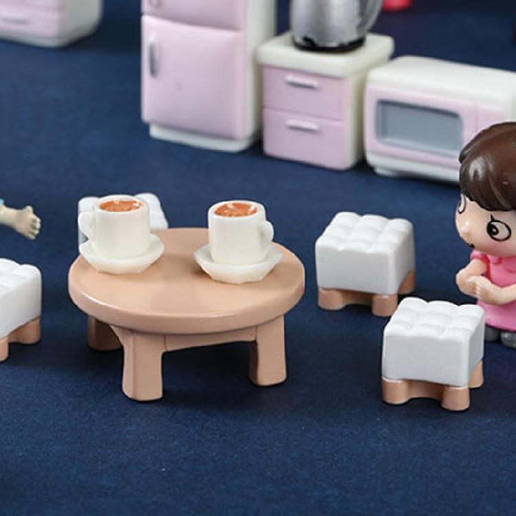 Miniature Living Room Furniture Set for 1/12 Dollhouses Enthusiast and Craft Model Project Scene Display Accessories
