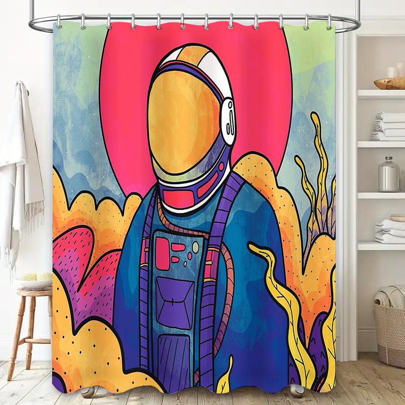 Unique Space Galaxy Shower Curtain Set Starry Sky Nebula Pattern Bathroom Decor Modern Home Textile Artistic Wall Hanging