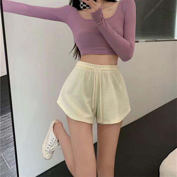 Women's Wide-Leg High-Waisted Casual Shorts - Korean Style, Loose, Thin, Summer Cool, and Sporty Hot Pants
