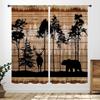 Rustic Deer Curtains,Farmhouse Cabin Lodge Country Forest Hunting Wild Animal Vintage Elk Window Treatments Drapes for Bedroom