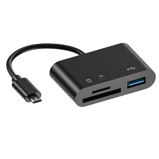 Čtečka karet 3v1 Multifunkční USB 2.0/Type-C U Disk Čtečka TF karet OTG Adaptér pro mobilní telefon