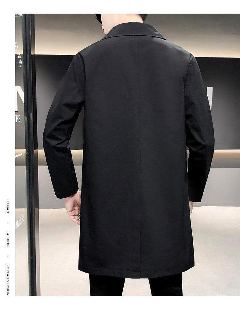 Men's Mid-Length Korean-Style Trendy Windbreaker Jacket - British Casual Coat for Spring/Autumn 2023