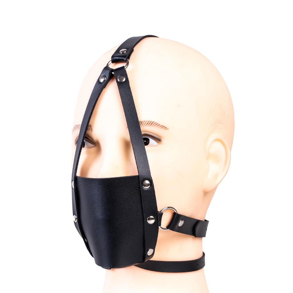 Aisile Adult Black Harness Anti-Vomiting Silicone Mouth Gag