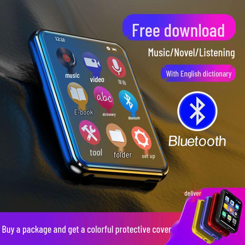 New Full Touch MP3/MP4 Bluetooth Music Player with External Speaker & English Word Lookup