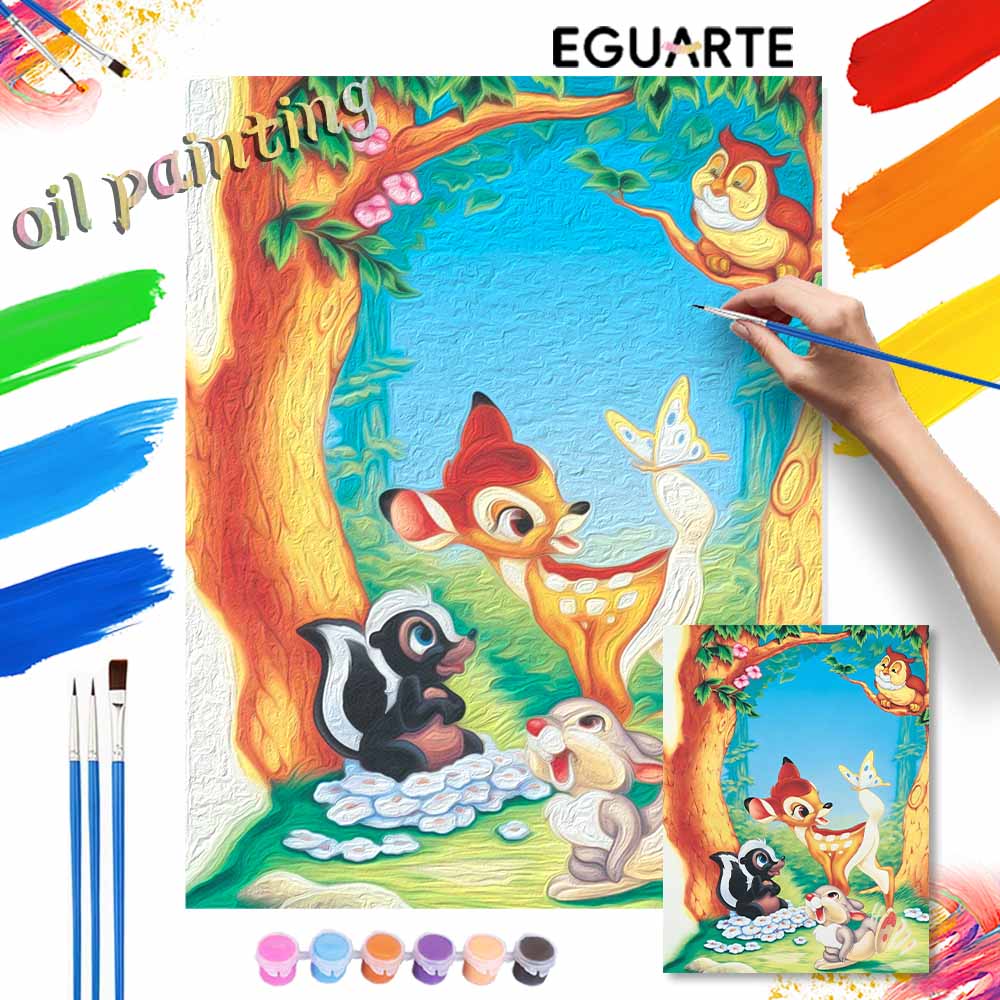 Disney Bambi Thumper Flower digital oil painting art kit DIY handmade home decoration gift