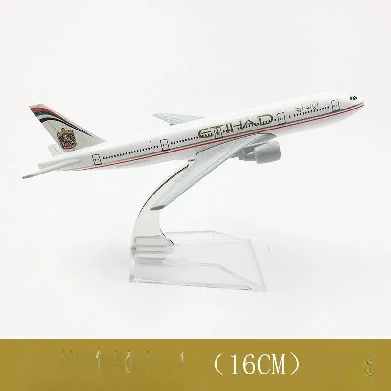 1/400 Model Toy Diecast Airplane Model 16cm 777 Etihad B777 Alloy Plane Model Diecast Aircraft Model for Gift Collection Kids Desk