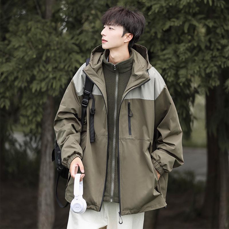 

Camel HJCAMEL Мужская зимняя парка три-в-одном с флисовой подкладкой, ветрозащитная XL