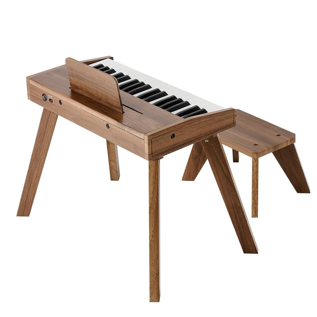 VEVOR Kids Piano Keyboard, 37 Key Wooden Digital Piano for Kids, Mini Music Educational Instrument Toy Set with Realistic Sound, Dual Power