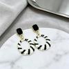 2025 Trendy Black & White Striped Earrings - High-End, Light Luxury Style for Autumn & Summer