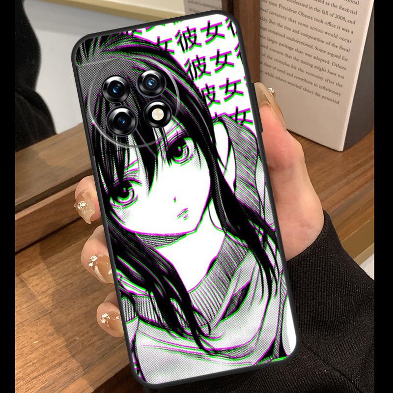Sad Japanese Anime Aesthetic Case For OnePlus 13R 13s 12R 13 12 11 10 10T 8T Nord CE 2 3 4 Lite N10 N20 N30 Nord 5 Cover