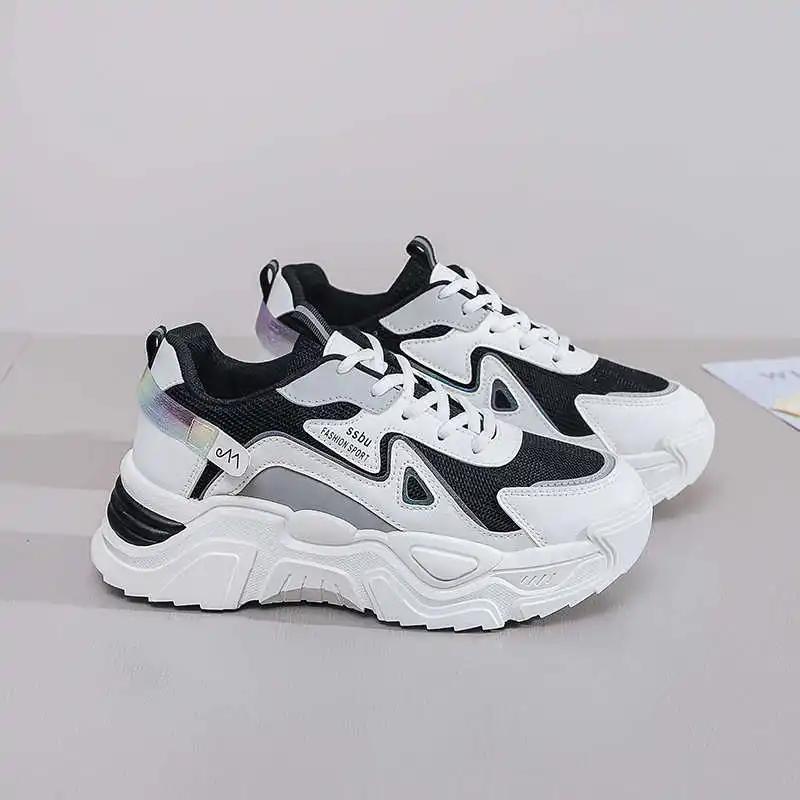 Breathable Thick-heeled White Sneakers For Woman Skateboarding Women Shose Black Sports Shoes Vip Link School Brand Name