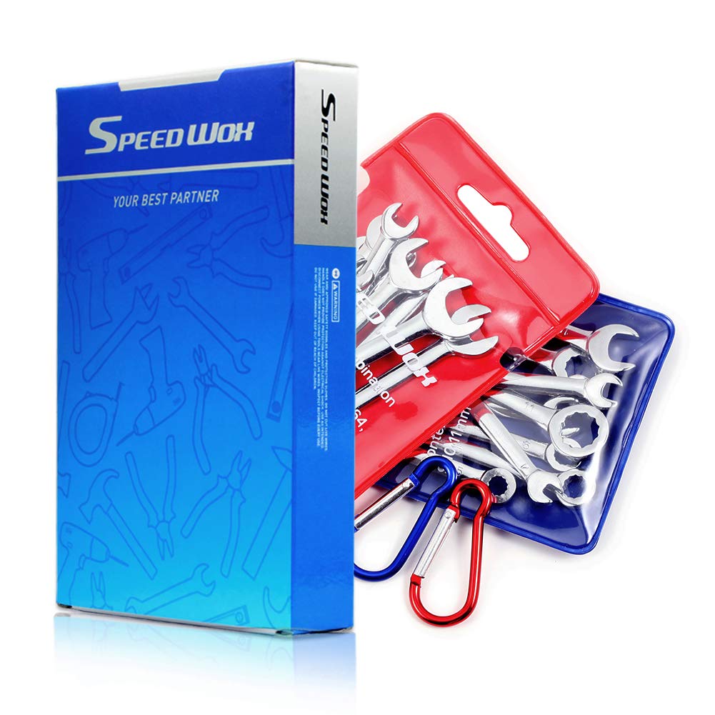 SPEEDWOX Mini Spanner Metric and Inch Combination Set Box Plastic Thin Combination Short For Loosening Small Handy Carpentry Tools Set, Wrenches,