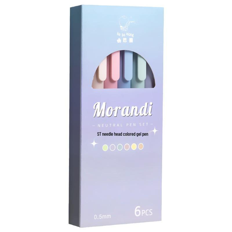 Morandi Color Click Pen: Quick-Drying, High-Value Brush Pen for Students and Practice Questions.