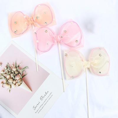 Χειροποίητο Φιόγκο Τοπεράκι για Cupcake Μωρό Αγόρι Κορίτσι Γλυκιά Πριγκίπισσα Γενέθλια Γάμος Διακοσμήσεις Τούρτας