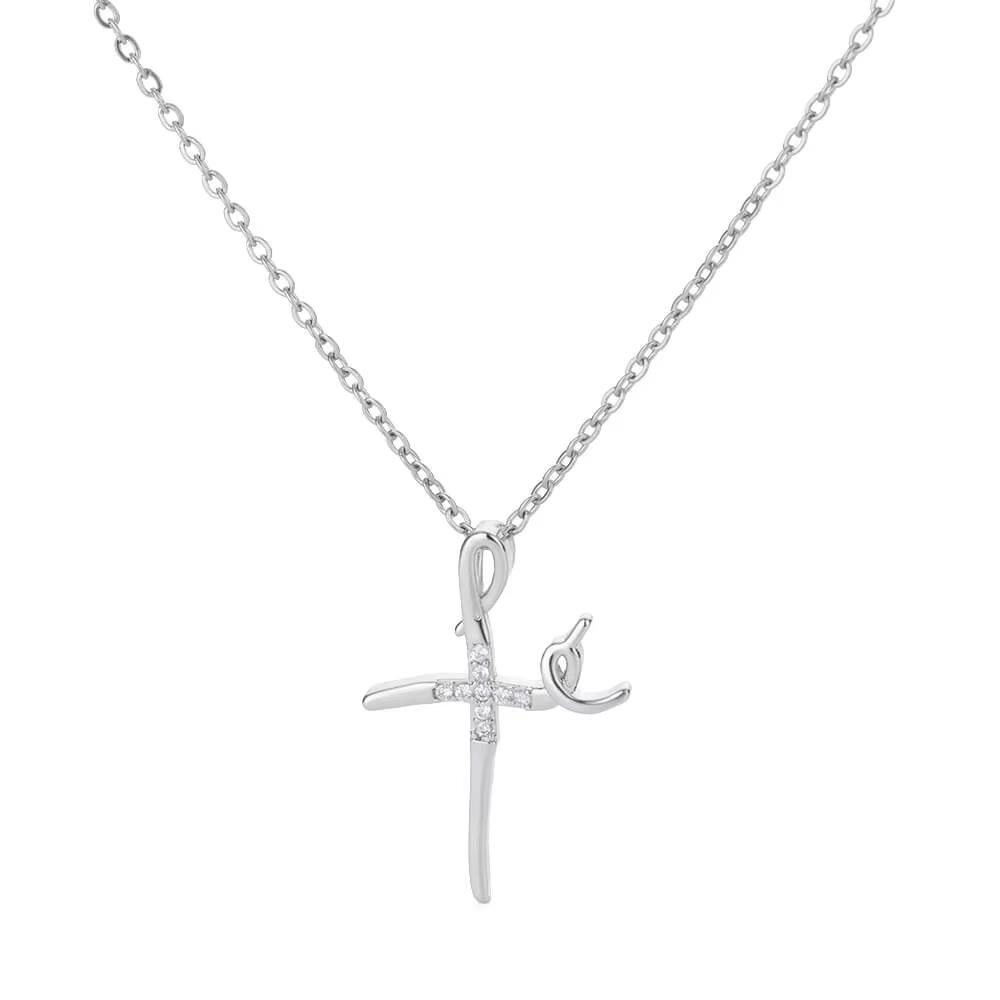 INS Style Luxury Zirconia Cross Pendant Necklace - High-end Clavicle Chain Jewelry