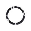 Winter Fleece Steering Wheel Cover Car - Soft Plush Black White Floral Design Universal Fit 38cm Diameter