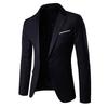 2Pcs/Set Plus Size Men Solid Color Long Sleeve Lapel Slim Button Business Suit