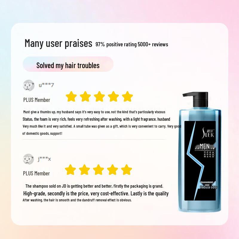 Sleek Men's Refreshing Anti-Dandruff Shampoo