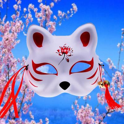 Japanese Anime Fox Demon Half Face Mask for Selfies & Festivals