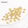 30PCS 4mm/5mm/6mm 14K Real Gold Plated Brass Flower Bali Spacer Beads For Jewelry Making DIY Handmade Jewelry Accessories