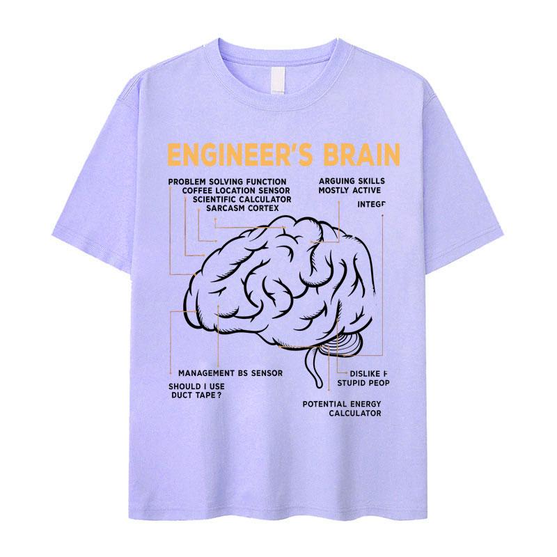 Hot Sale Clothing Funny Engineers Brain Graphics Fashion TShirts Men Cotton Aesthetic Short Sleeve Tee Oversized Comfort Tshrit