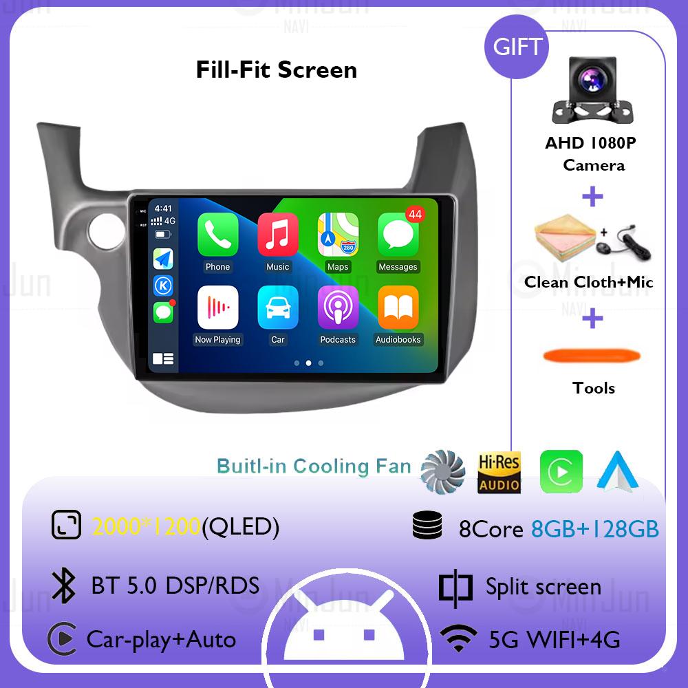 Android Car Radio For HONDA FIT JAZZ LHD 2007 - 2014 Carplay Auto Multimedia Player GPS Navigation DSP Stereo Intelligent System