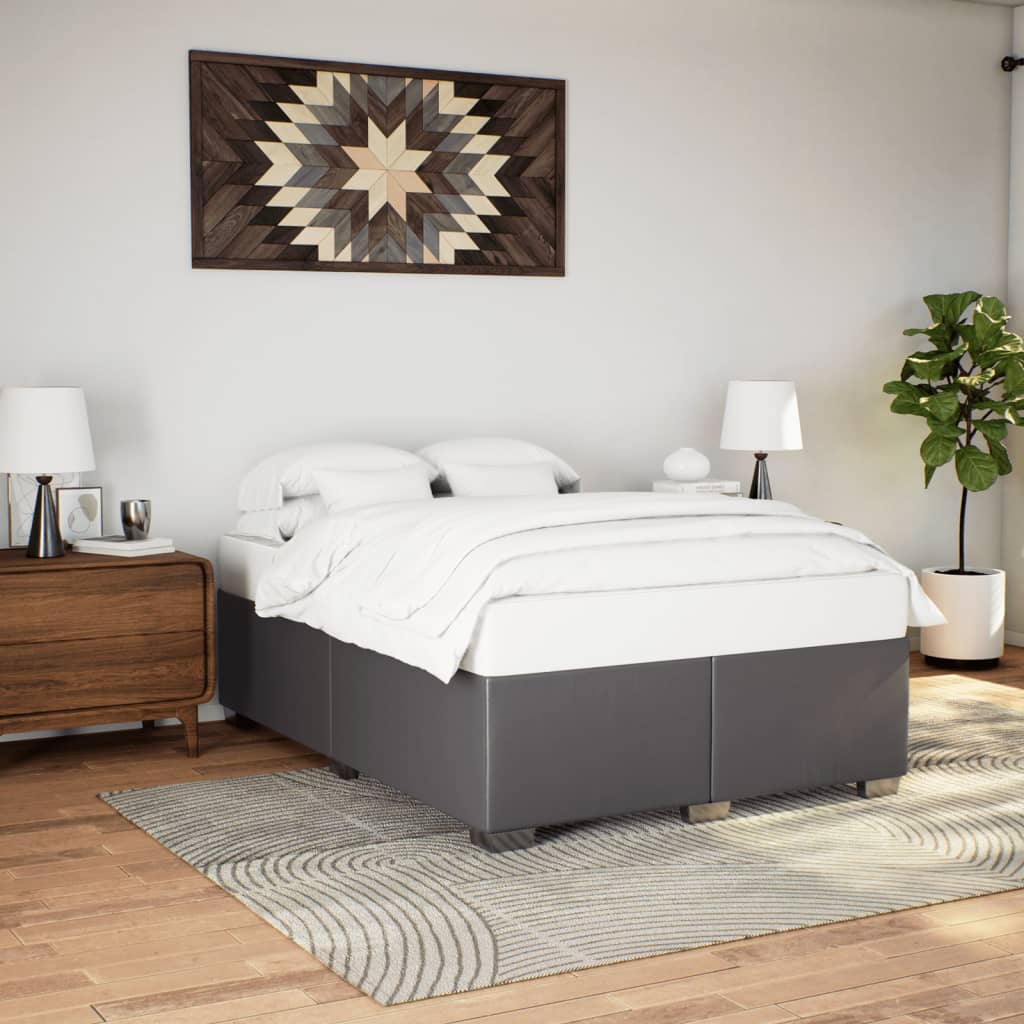 Bed Frame Gray 160 x 200 cm Faux Leather