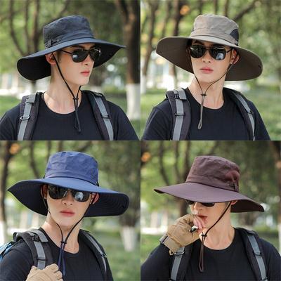 Outdoor Men Women Sun Hat Safari Bush Boonie Hiking Fishing Cap Large Wide Brim Hat