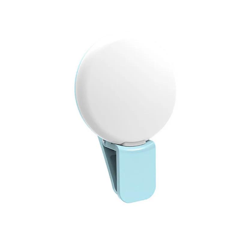 1 Pc LED Selfie Lamp Mobile Phone Lens Portable Selfie Ring Light Clip Mini Selfie Lights USB Charging