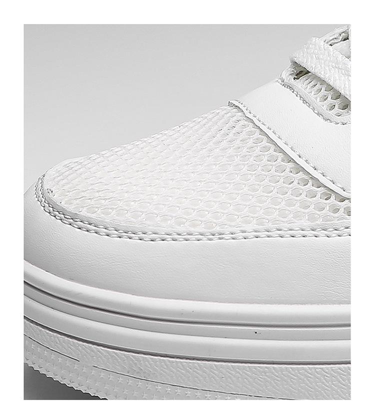 Men's Summer Air Force White Breathable Mesh Shoes, Size 48 - Fashionable Large Size, Versatile Student Footwear.