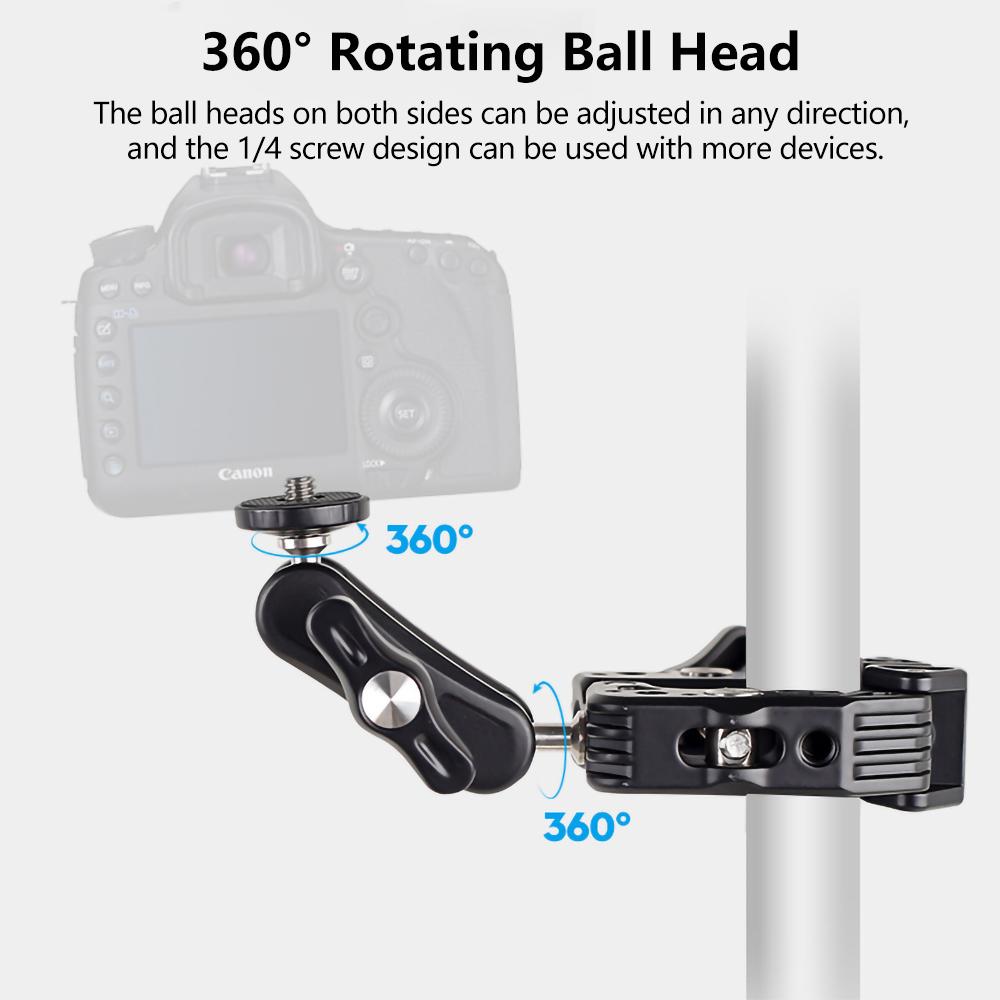 Aluminum Alloy Super Clamp Motorcycle Handlebar Mount Bicycle Adapter For GoPro Hero 12 11 10 9 Insta360 DJI OSMO Action Camera