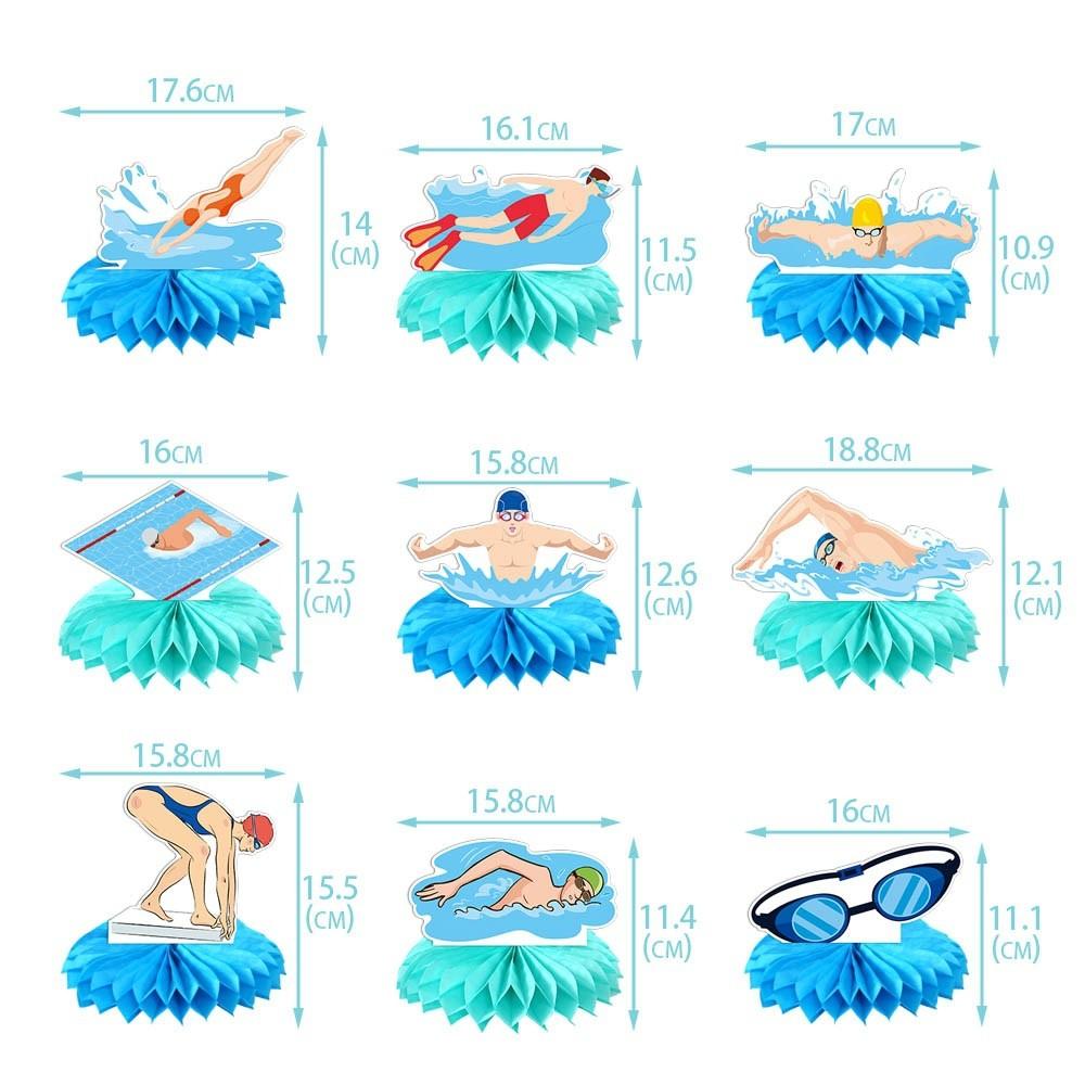 Themed Summer Swimming Honeycomb Shaped Birthday Party Desktop Ornament Decor