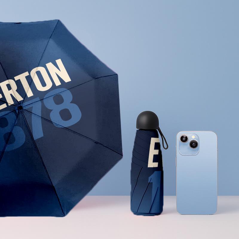 Everton Football Pattern Printed Mini 5 Folds 8 Ribs Compact Umbrella Windproof Waterproof Lightweight Portable Folding