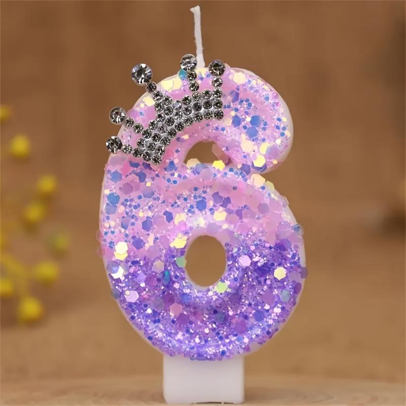 Crown Glitter Number 1 Birthday Candle Cake Topper