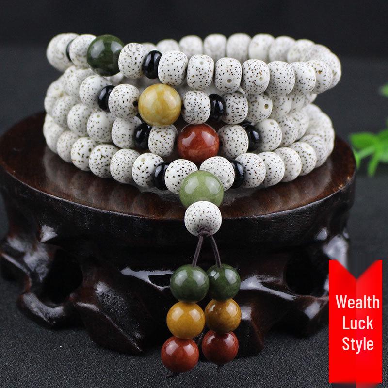 Hainan Star Moon Bodhi Seed 108 Bead Buddhist Rosary Bracelet Necklace Sweater Chain