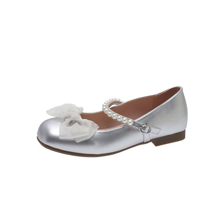 French evening breeze gentle single shoes women's 2025 summer new retro temperament casual soft sole bow fairy shoes