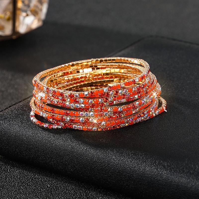 Diamond Elastic Bracelet Color Zircon Rhinestone Claw Chain Crystal Bracelet Gemstone Full Diamond Jewelry